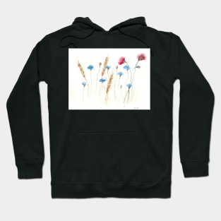 Cornfield with cornflowers and poppies Hoodie